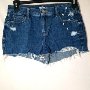 Old Navy Boyfriend Denim Shorts with Stars Sz 6